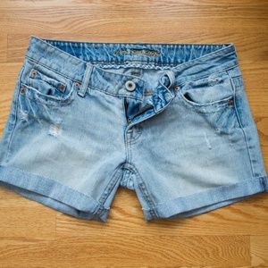 American Eagle Distressed Light Wash Jean Shorts